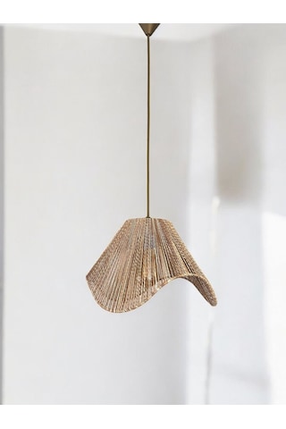 Hasır El Yapımı Bohem Asimetrik Şekilli Rustik Avize - Çok Renkli Çok Renkli