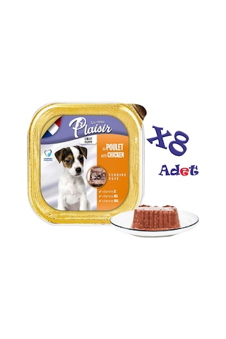 Plaisir Tavuklu ve Etli Pate Konserve Yavru Köpek Maması 8 x 150 G