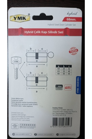 YMK Hybrid Çelik Kapı Kiliti İkiz Barel Kapı Göbeği