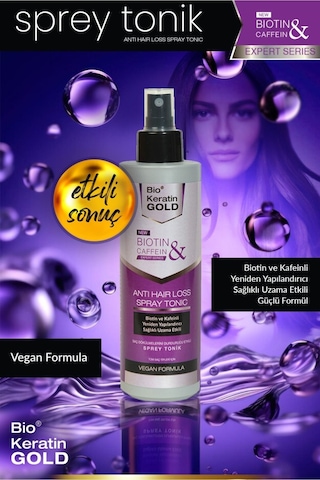Bio Keratin Gold Biotin & Kafein Dökülme Karşıtı Tonik 200 ML