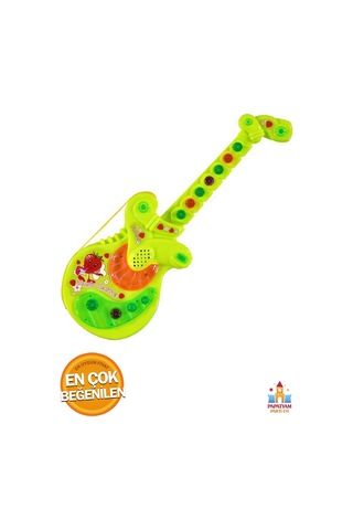 Pilli Işıklı Türkçe Sesli Müzikli Gitar - Yeni Sezon 36 Cm Gitar