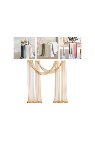 Homyl Düğün Kemeri Drapaj Masa Koşucusu Arka Plan Temalı Altın