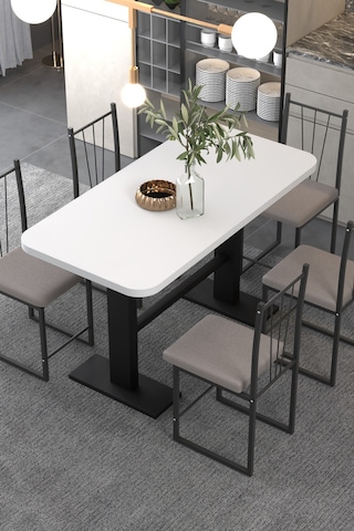 Klas 70/140 Beyaz Yemek Masası, Mutfak Masası , Kafe Masası 1690b