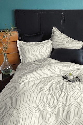 Strada White 210 Tc 83 Tel Pamuk Saten Nevresim Takımı Çift Kişilik Beyaz