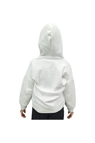 İrem Çocuk Giyim Kız Çocuk /erkek Çocuk M Harf Nakışlı Kapüşonlu Beyaz Renk Sweatshirt Beyaz