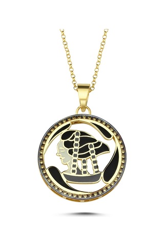 Kayra Mücevher Mineli Terazi Burcu Altın Kaplama Kolye