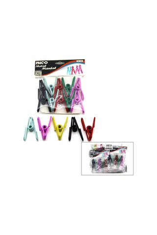 İbico İ21-101 Renkli Metal Mandal - 10'lu Paket- 12'li Paket