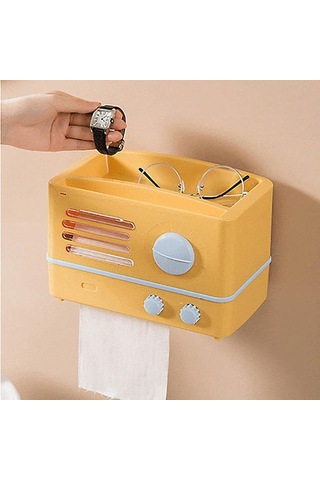 Beyaz Mengnı Taşınabilir Rulo Tutucu Su Geçirmez Saklama Kutusu Çok Fonksiyonlu Doku Kutusu Duvara Monte Tuvalet Kağıdı Tutucu Banyo Aksesuarları