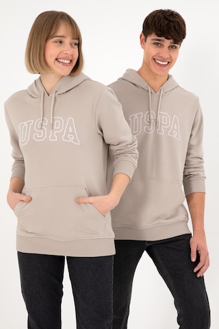 U.S. Polo Assn. Erkek Regular Fit Kapüşonlu Taş Basic Sweatshirt 50295175-VR049