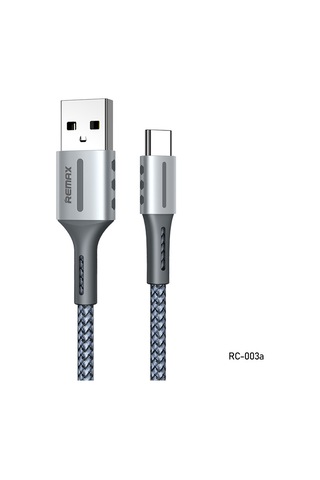 Remax Rc-003a 2.4a Tip-c / Usb-c Barrett Serisi Şarj Veri Kablosu, Uzunluk: 1m Gümüş