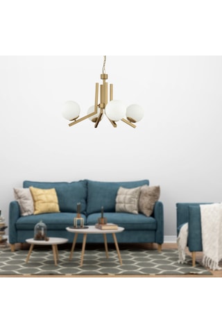 Morgan 4 Lü Komple Eskitme Boyalı Beyaz Camlı Modern Genç Odası Yatak Odası Salon Avize