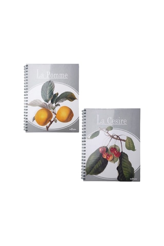 Le Color Meyveli 2+1 Kareli & Çizgili Spiralli Defter - 2 Adet