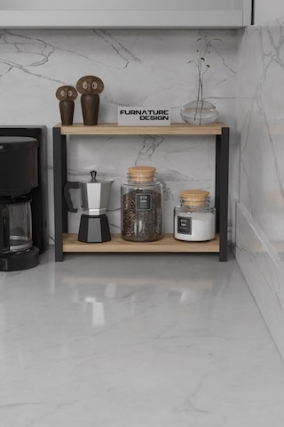 Metal Mutfak Tezgahüstü Organizer 2 Raflı Baharatlık Atlantik Çam