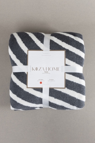 Twin Battaniye Soft Pamuklu Çift Kişilik Battaniye Antrasit Krem 200 X 220 5038a Krem