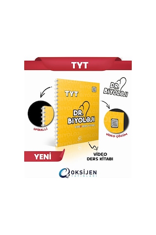 Oksijen Yayınları Tyt Dr. Biyoloji Video Ders Kitabı 160 Sayfa Üniversiteye Hazırlık İçin