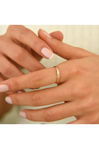 Kadın 3'Lü Örgü Rose Altın Yüzük