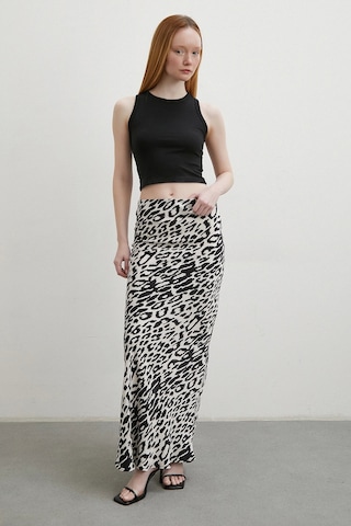 Desenli Maxi Verev Etek Ekru Ekru