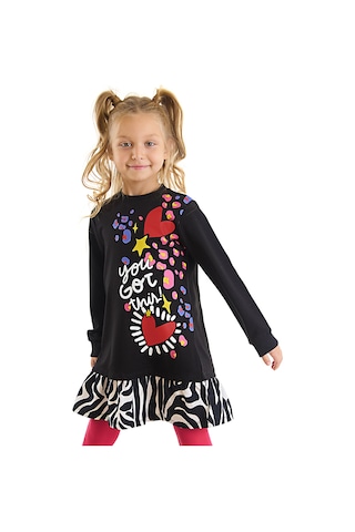 Denokids Mshb&g Zebra Kalpli Kız Çocuk Elbise Renkli Çok Renkli