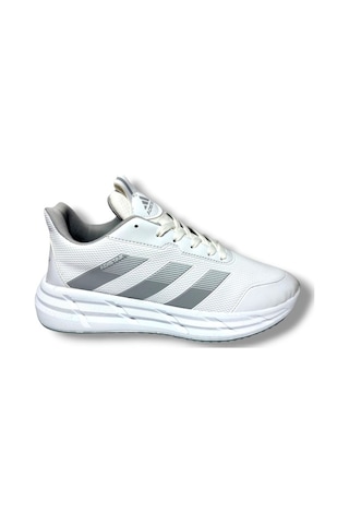 Adistar 018-26 Baskı Deri Anatomik Erkek Sneaker Beyaz Buz Beyaz