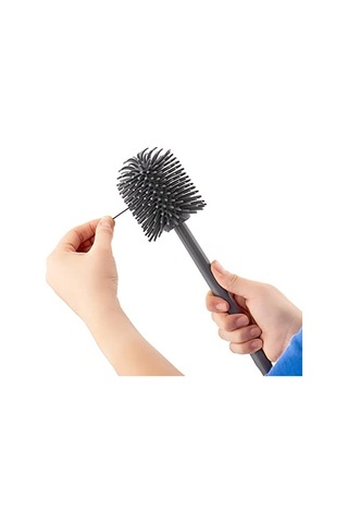 Silikon Wc Tuvalet Banyo Fırçası Klozet Fırçası Siyah Kare Çok Renkli
