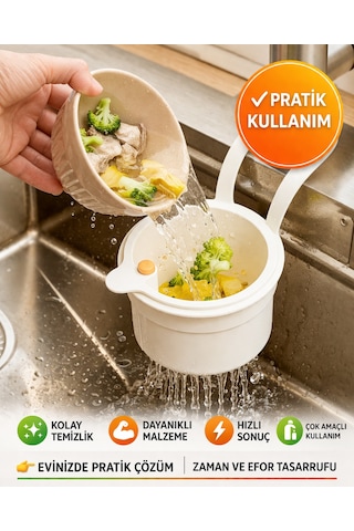 Musluk Askılı Lavabo Süzgeci Makarna Sebze Süzme Gider Filtresi Pratik Mutfak Sepeti Renkli Diğer