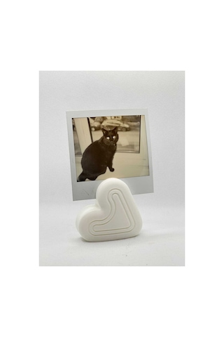 3'lü Kalp Figürlü Polaroid Fotoğraf Tutucu Seti - Dekoratif Masaüstü Resim Standı