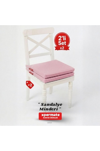 Ayrex 2'li Sandalye Minderi 40x40 Cm Fermuarlı Su İtici Leke Tutmaz Bağcıklı Bahçe Balkon Minderi Seti Genel