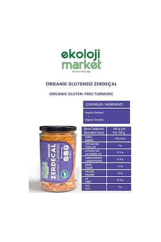 Ekoloji Market Organik Glutensiz Zerdeçal 100 G