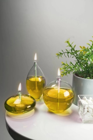 Kandil Yağı, 2'li Set, Mor Sarı, 800 Ml + 50cm Fitil
