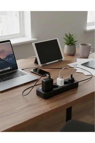 Akım Termal Çocuk Korumalı 3x Usb 2x Type-c Girişli 5li Priz 2 Metre Kablo 2500w Diğer