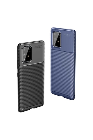 Samsung Galaxy Uyumlu A91 (S10 Lite) Kılıf Karbon Silikon Case