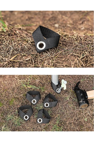 Neevoyu Kamp Tenteği Sabitleyici Koyu Mavi Nilon 8 Adet, Gölge Çadırı Ve Fişmen İçin Dayanıklı Aksesuar Siyah