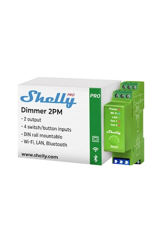 Shelly Pro Dimmer 2pm Dın Ray 2 Kanal Enerji Ölçümlü Akıllı Dimmer