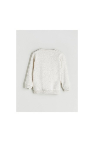 LC Waikiki Bisiklet Yaka Erkek Çocuk Sweatshirt Off Whıte Melang