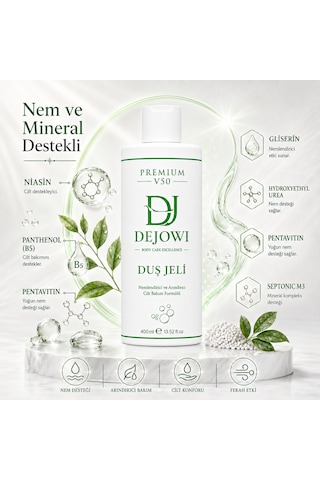 Dejowi V50 Premium Panthenol Destekli Nemlendirici Duş Jeli, 400 Ml, Gliserin Ve Panthenol B5 İçerikli Diğer