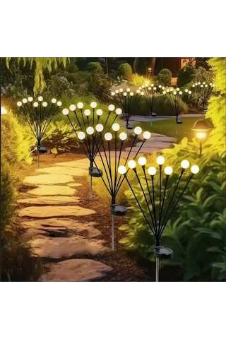 Solar 8 Top Sarı Işık Ateş Böceği Led Bahçe Aydınlatma Solar Bahçe Süsü