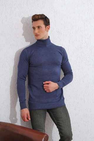 Slimfit Boğazlı Likralı Erkek Triko Kazak 001