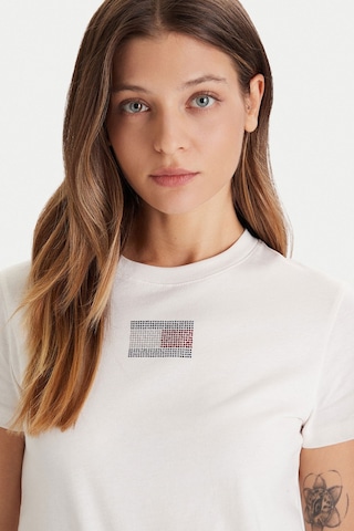 Tommy Hilfiger Kadın T-shirt Ekru