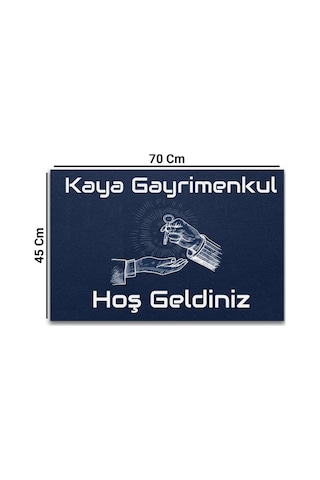 Valerine Life İsme Kişiye Firmaya Özel Emlakçı Gayrimenkul Ofisi Lacivert Hoş Geldiniz Kapı Önü Pasp Kahverengi