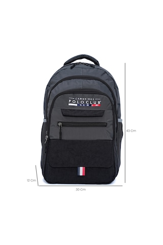 Cambridge Polo Club Hafif Unisex Sırt Çantası gri