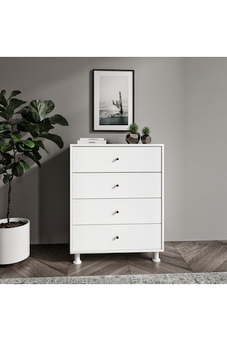 Hayal 4 Çekmeceli Beyaz Şifonyer