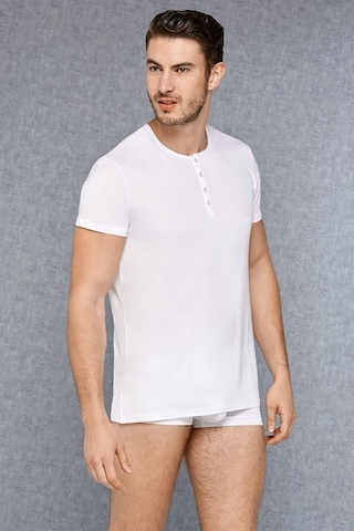 Doreanse Erkek Micromodal Düğmeli Yuvarlak Yaka Kısa Kol T Shirt