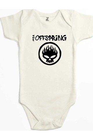 Zepplin Giyim The Offspring Logo Text Skull Mavi Bebek Body Zıbın