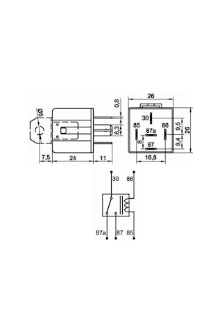 12V 40A/30A Çift Platinli Mini Röle Change Over Elo 700140302