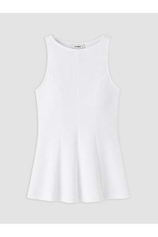Lcwaıkıkı Petite Beyaz Bisiklet Yaka Peplum Bluz