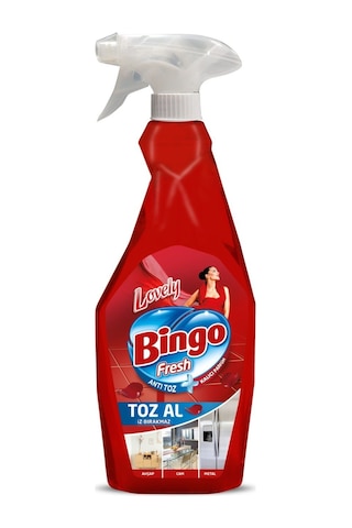 Bingo Fresh Toz Al Yüzey Temizleyici Sprey Lovely 750 ML Bingo Fresh Toz Al Yüzey Temizleyici Sprey Lovely 750 ML