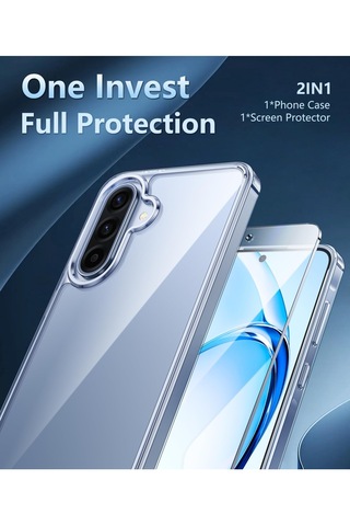 Samsung Galaxy Uyumlu A36 5g Şeffaf Silikon Kılıf + Cam Ekran Koruyucu