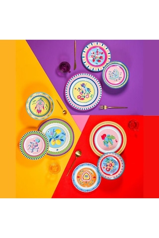 Mamma Mia Karanfil Desenli Tabak 22 Cm Çok Renkli