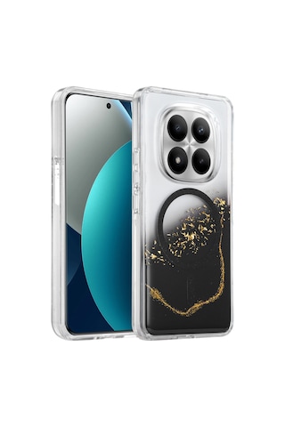 Onegif Xiaomi Redmi Note 15 Pro 5g Lotus Simli Magsafe Kapak - Siyah Kod: 1390