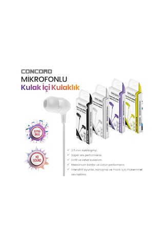 Concord E1 Mikrofonlu Kulak İçi Kulaklık
